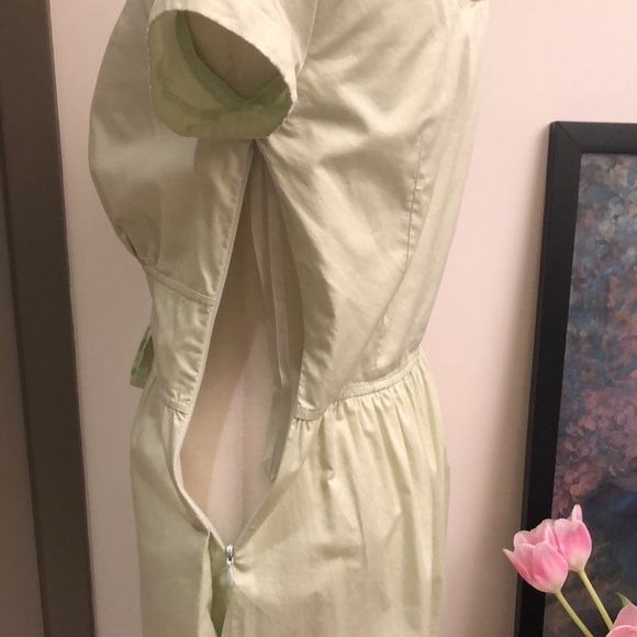 J. Crew Mint Green Short-Sleeve Scoop Neck Fit & Flare Cotton Dress - Picture 7 of 12